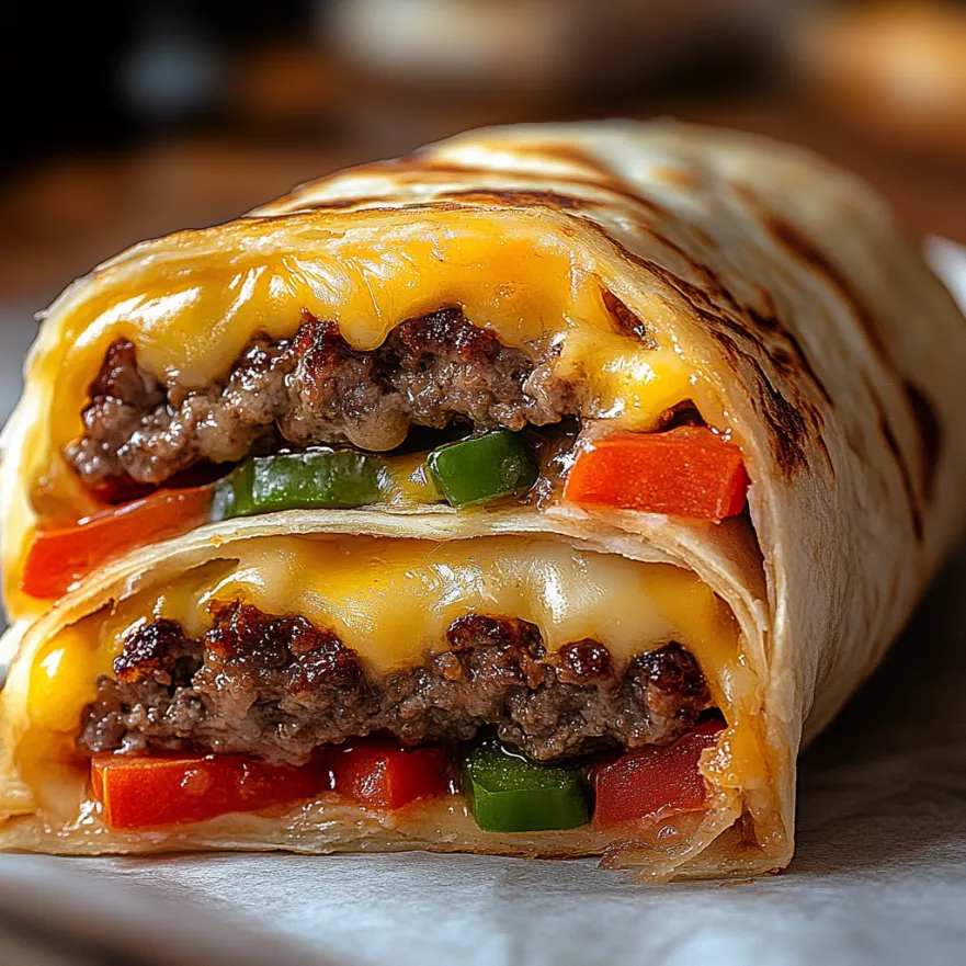 Easy Air Fryer Cheeseburger Wraps