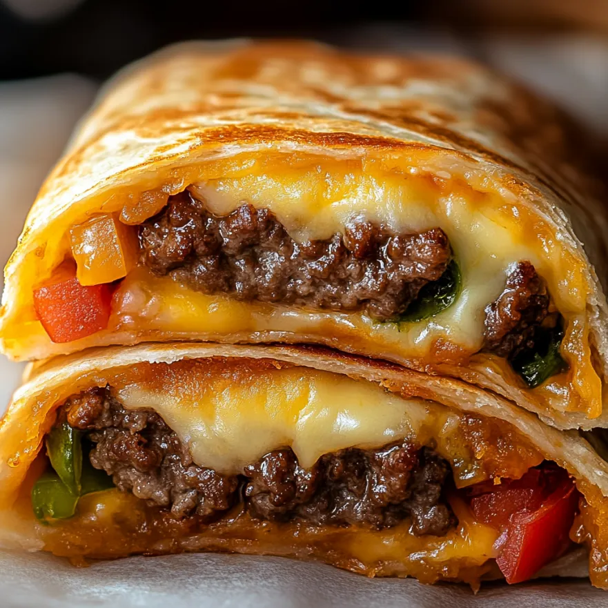 Easy Air Fryer Cheeseburger Wraps