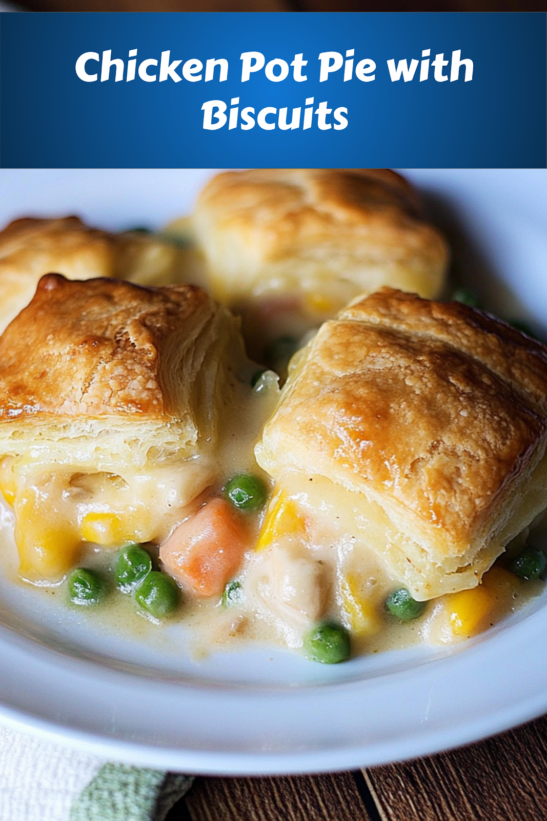 Pin this Irresistible Chicken Pot Pie with Biscuits Recipe Easy and Flavorful Chicken Pot Pie with Biscuits - Step-by-Step Guide