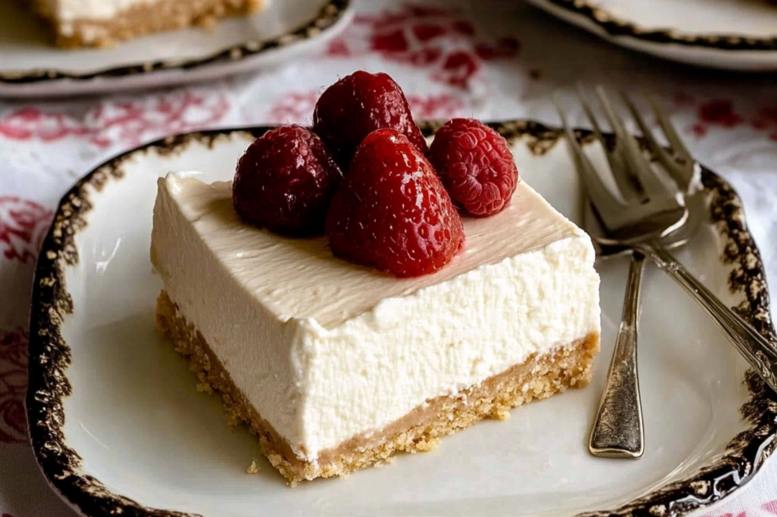 No-Bake Greek Yogurt Cheesecake Squares