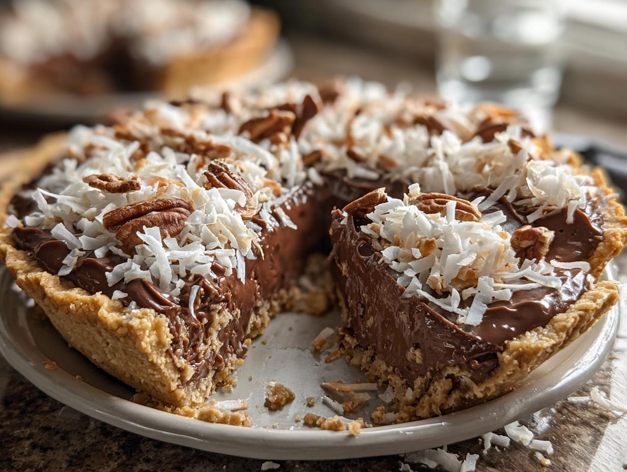 Bake German Chocolate Pie: 1 Irresistible Recipe 5 Bake German Chocolate Pie: 1 Irresistible Recipe - Deliciously smooth chocolate filling being poured into a pie crust