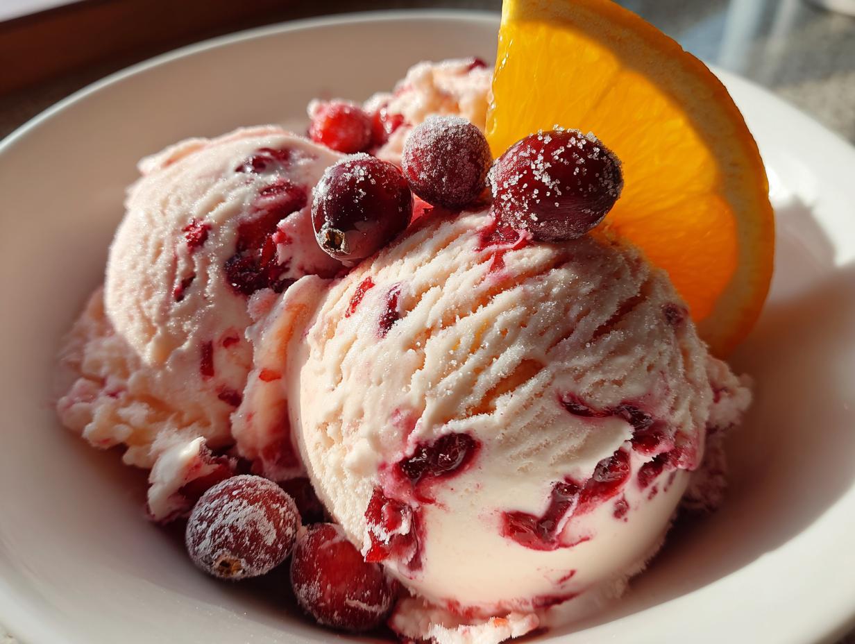 Cranberry Orange Ice Cream