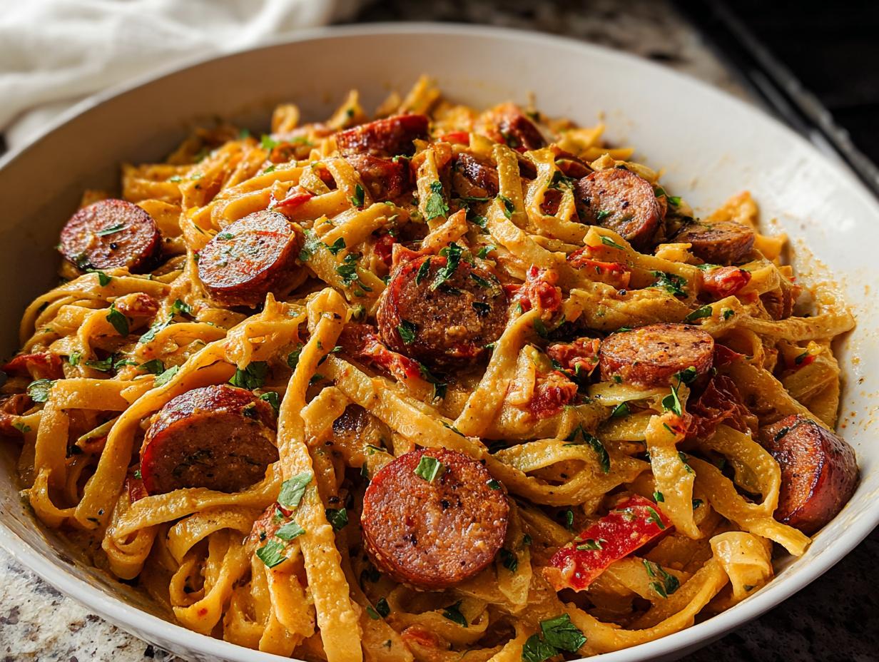 Creamy Cajun Sausage Pasta
