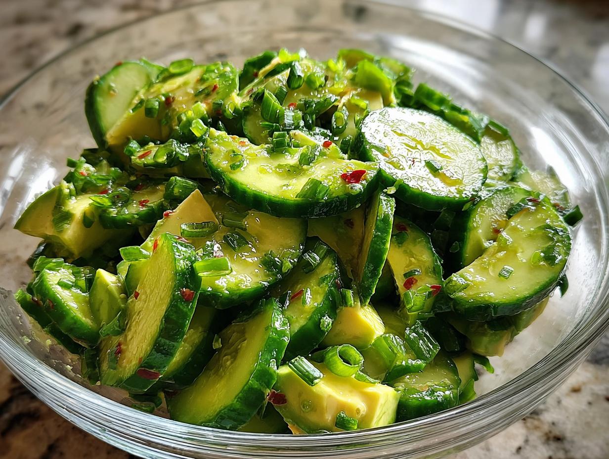 Cucumber Avocado Salad: 10 Minute Refreshing Meal 4 Cucumber Avocado Salad: 10 Minute Refreshing Meal - Cucumber Avocado Salad - additional detail