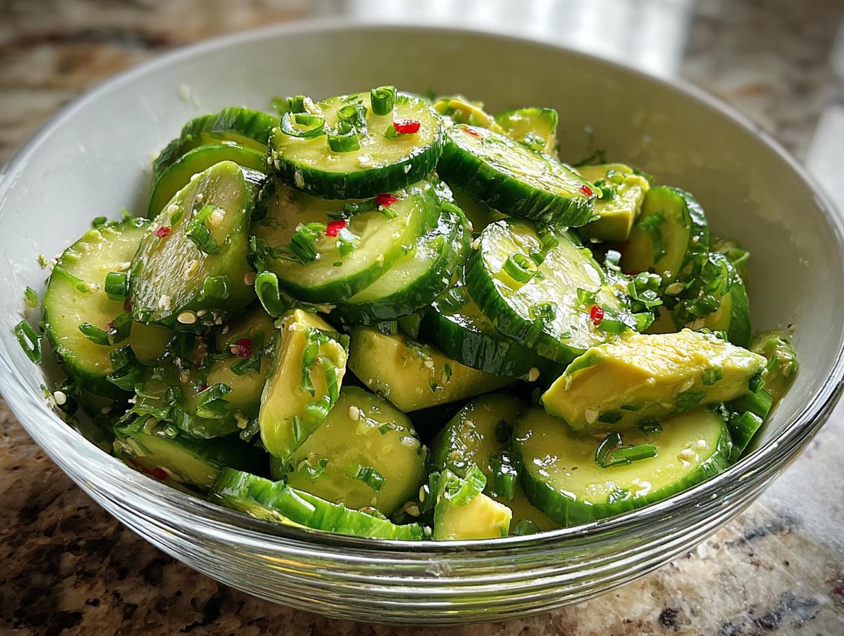 Cucumber Avocado Salad: 10 Minute Refreshing Meal 5 Cucumber Avocado Salad: 10 Minute Refreshing Meal - Cucumber Avocado Salad - additional detail