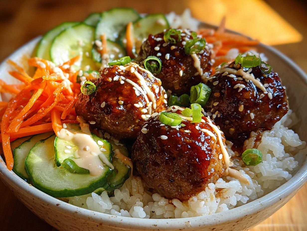 Korean BBQ Meatball Rice: Amazing 1-Bowl Meal - Korean Bbq Meatball Rice - additional detail