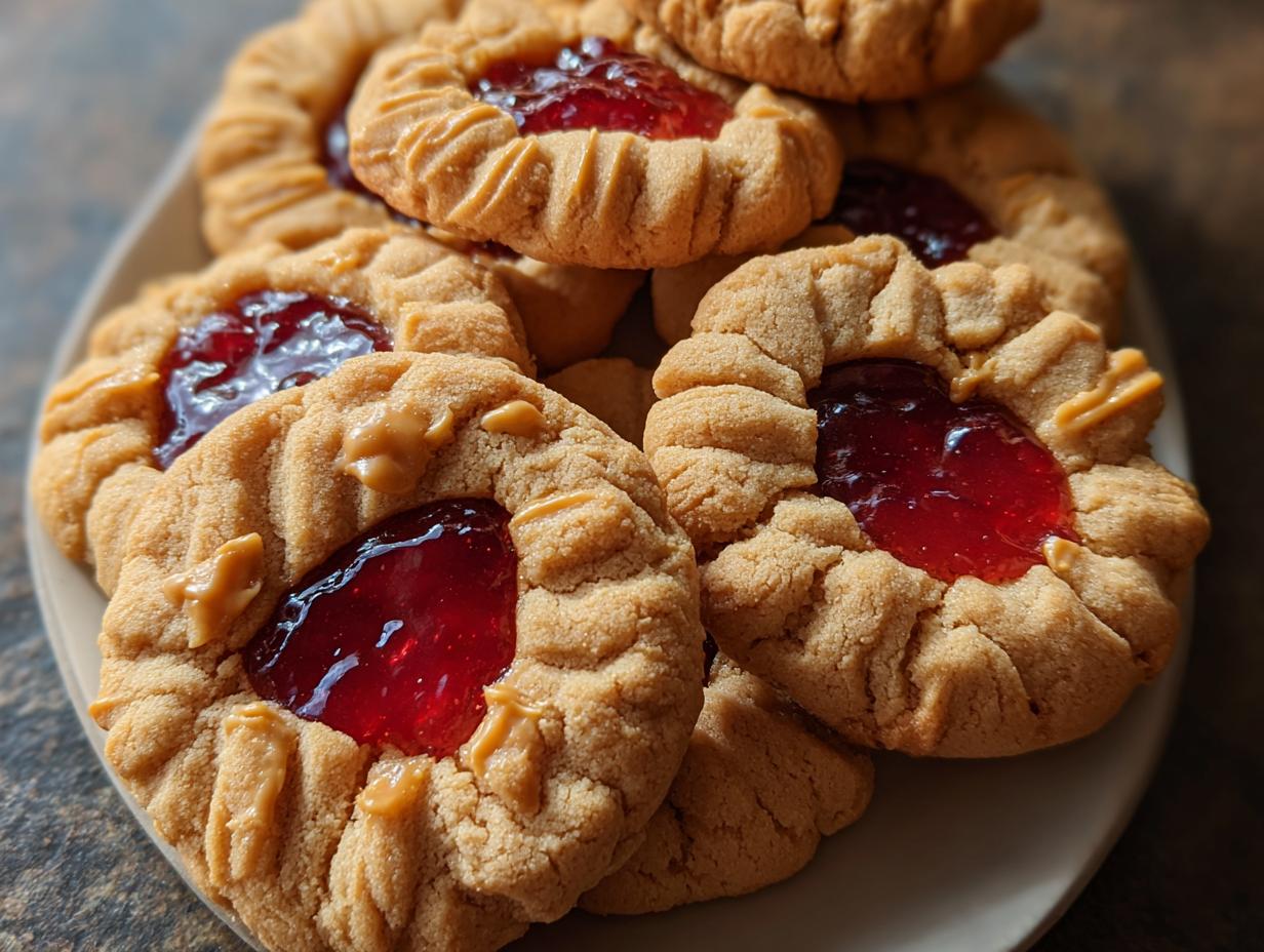 Peanut Butter Jelly Cookies: 10 Minute Bliss - Peanut Butter Jelly Cookies - additional detail