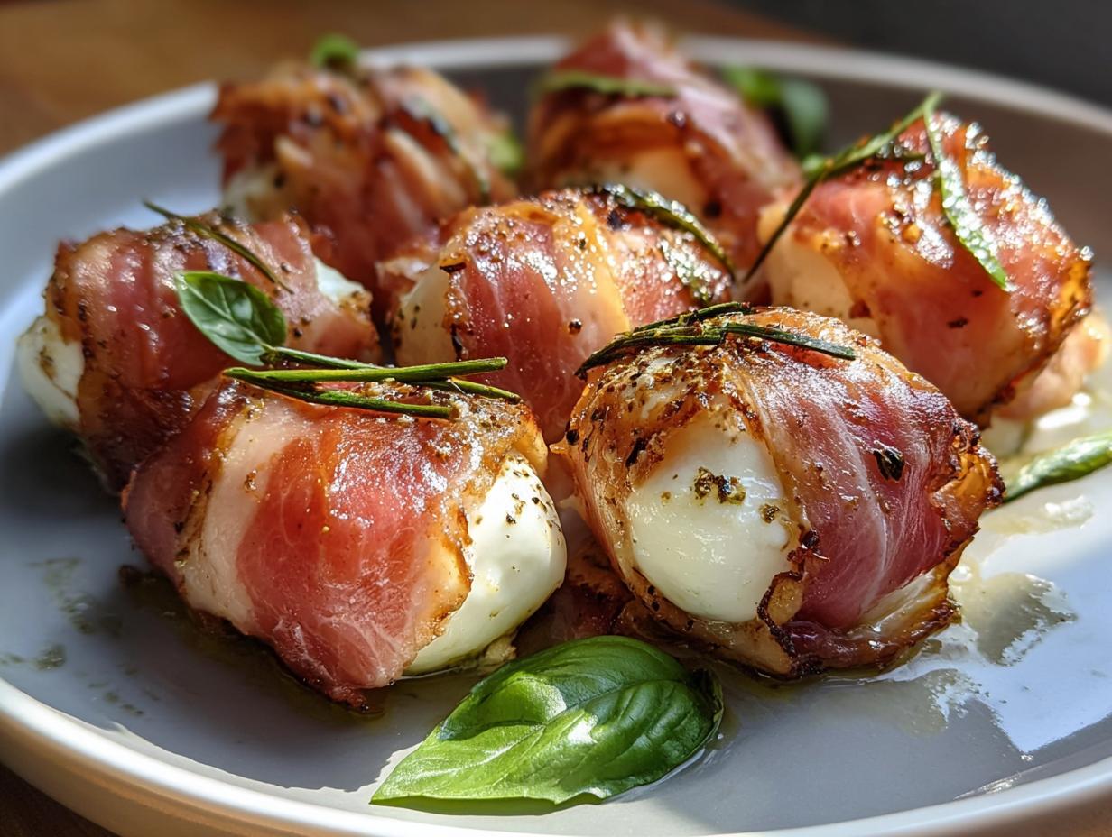 Prosciutto Wrapped Mozzarella Bites