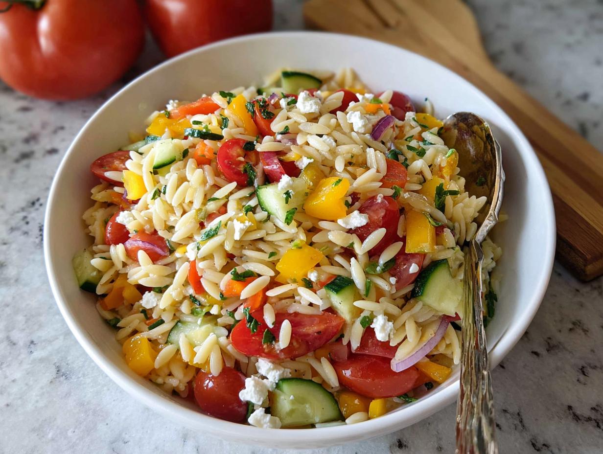 Rainbow Orzo Salad - detail 1