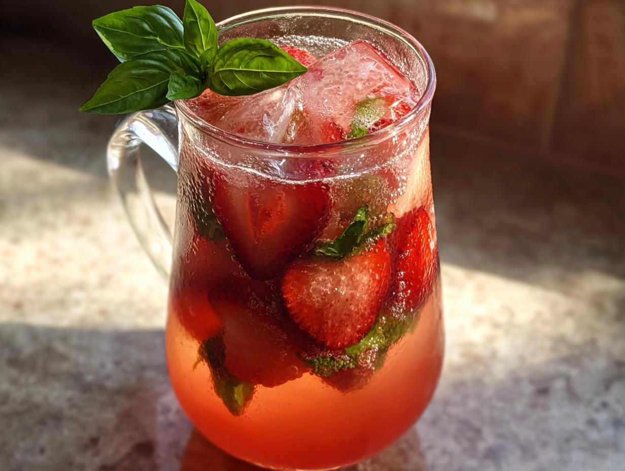 Strawberry Basil Lemonade: 10 Minute Refreshing Bliss - Strawberry Basil Lemonade Refreshing - additional detail