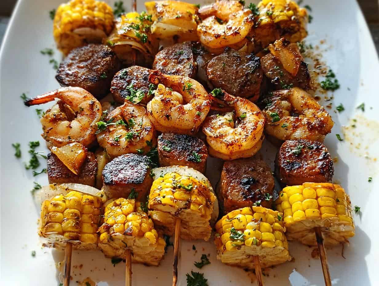 Cajun Shrimp Sausage Kebabs