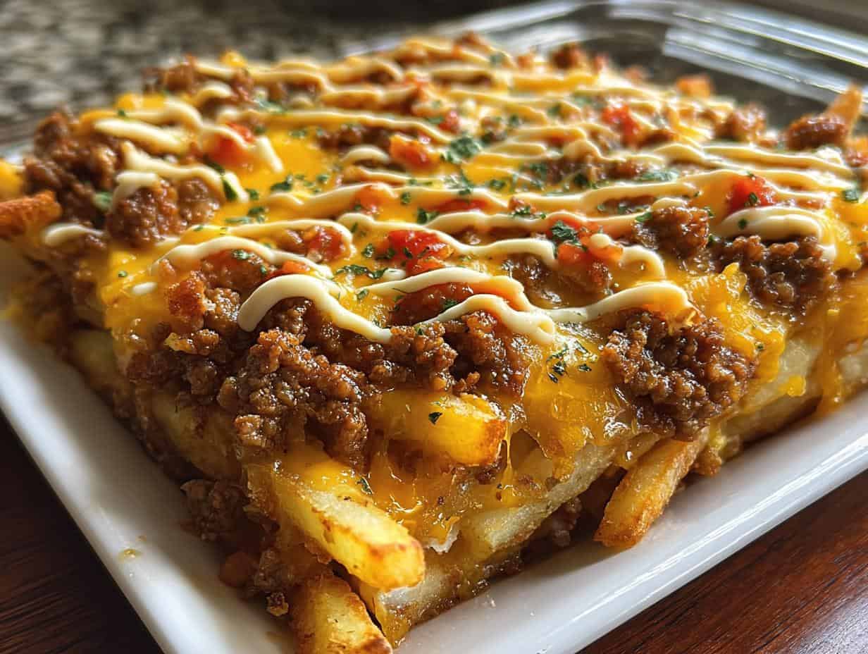 Cheeseburger French Fry Casserole: Delicious 1-Pan Meal - Cheeseburger French Fry Casserole - additional detail
