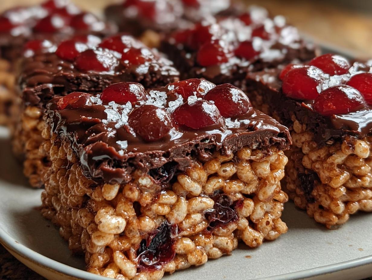 Chocolate Cherry Rice Krispies: 12 Amazing Twists 4 Chocolate Cherry Rice Krispies: 12 Amazing Twists - Chocolate Cherry Rice Krispies - additional detail