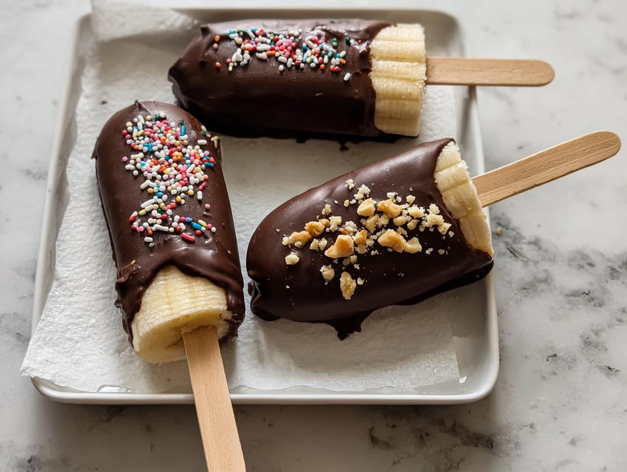 Chocolate Covered Banana Pops: 15-Minute Frozen Treat 5 Chocolate Covered Banana Pops: 15-Minute Frozen Treat - Chocolate Covered Banana Pops - additional detail