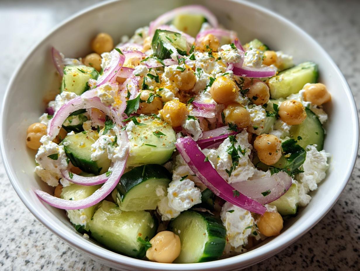 Amazing Cottage Cheese Chickpea Salad in 10 Minutes - Cottage Cheese Chickpea Salad - additional detail