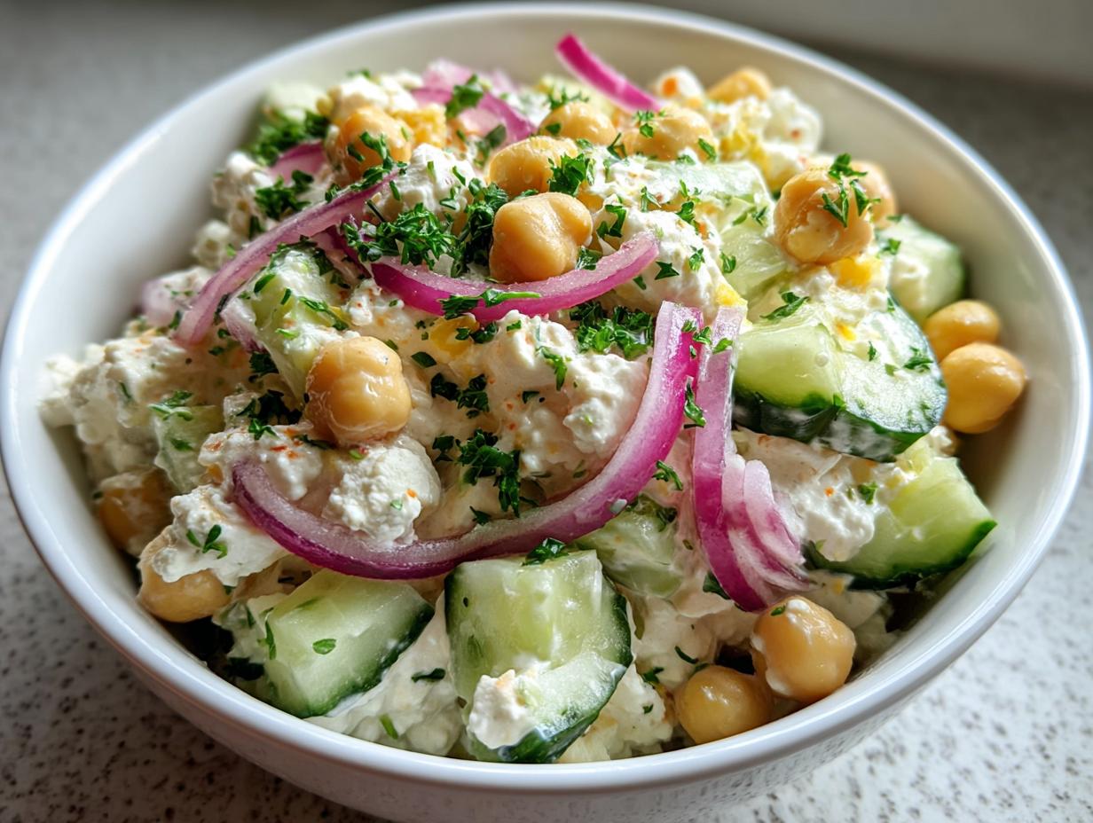 Cottage Cheese Chickpea Salad