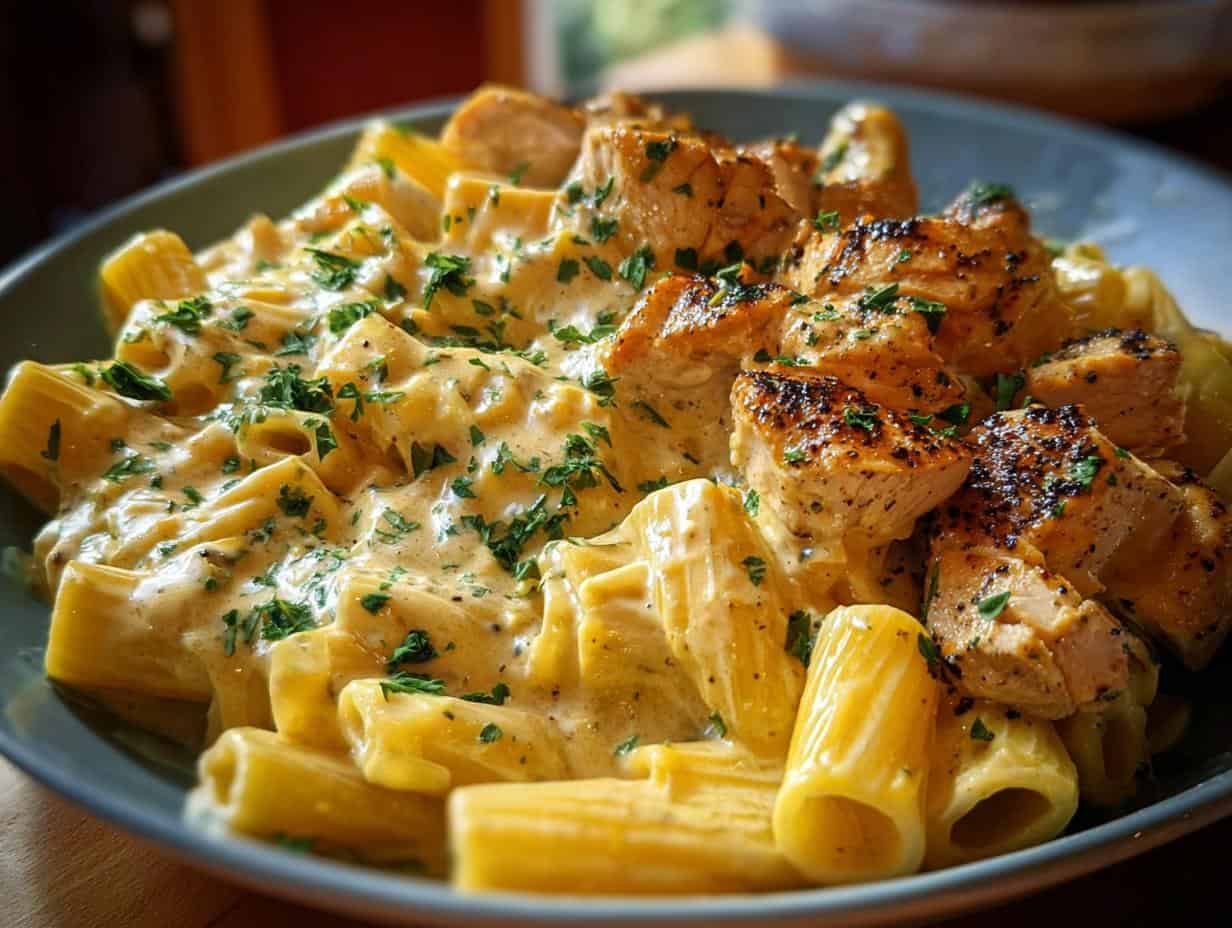 Creamy Velveeta Chicken Rigatoni