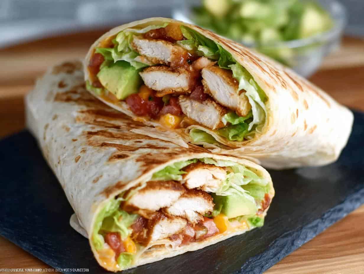 Crunchy Southwestern Chicken Wrap: 15 Minute Fiesta 4 Crunchy Southwestern Chicken Wrap: 15 Minute Fiesta - Crunchy Southwestern Chicken Wrap - additional detail