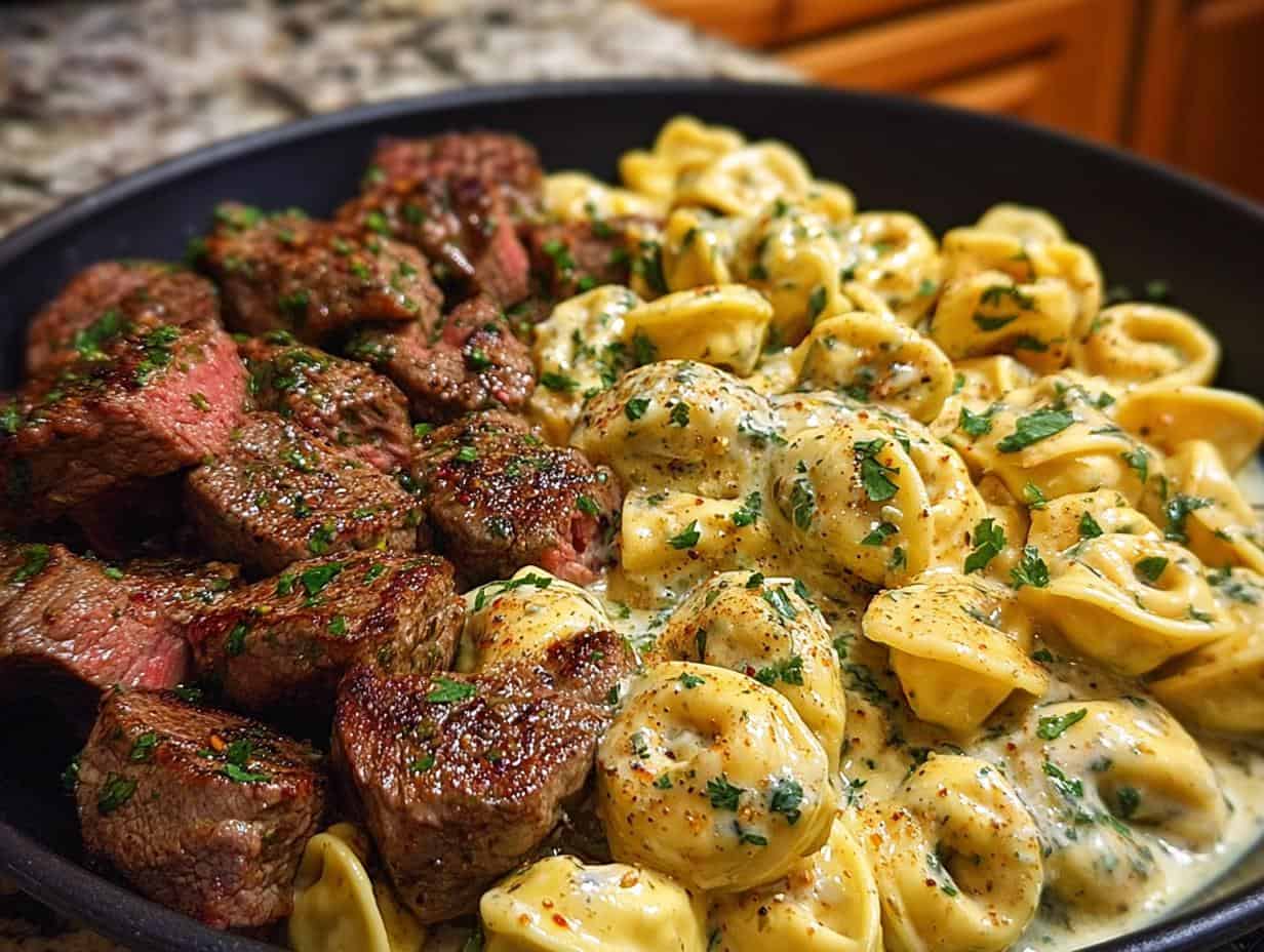 Garlic Steak Cheese Filled Tortellini: Tasty Dinner 4 Garlic Steak Cheese Filled Tortellini: Tasty Dinner - Garlic Steak Cheese Filled - additional detail