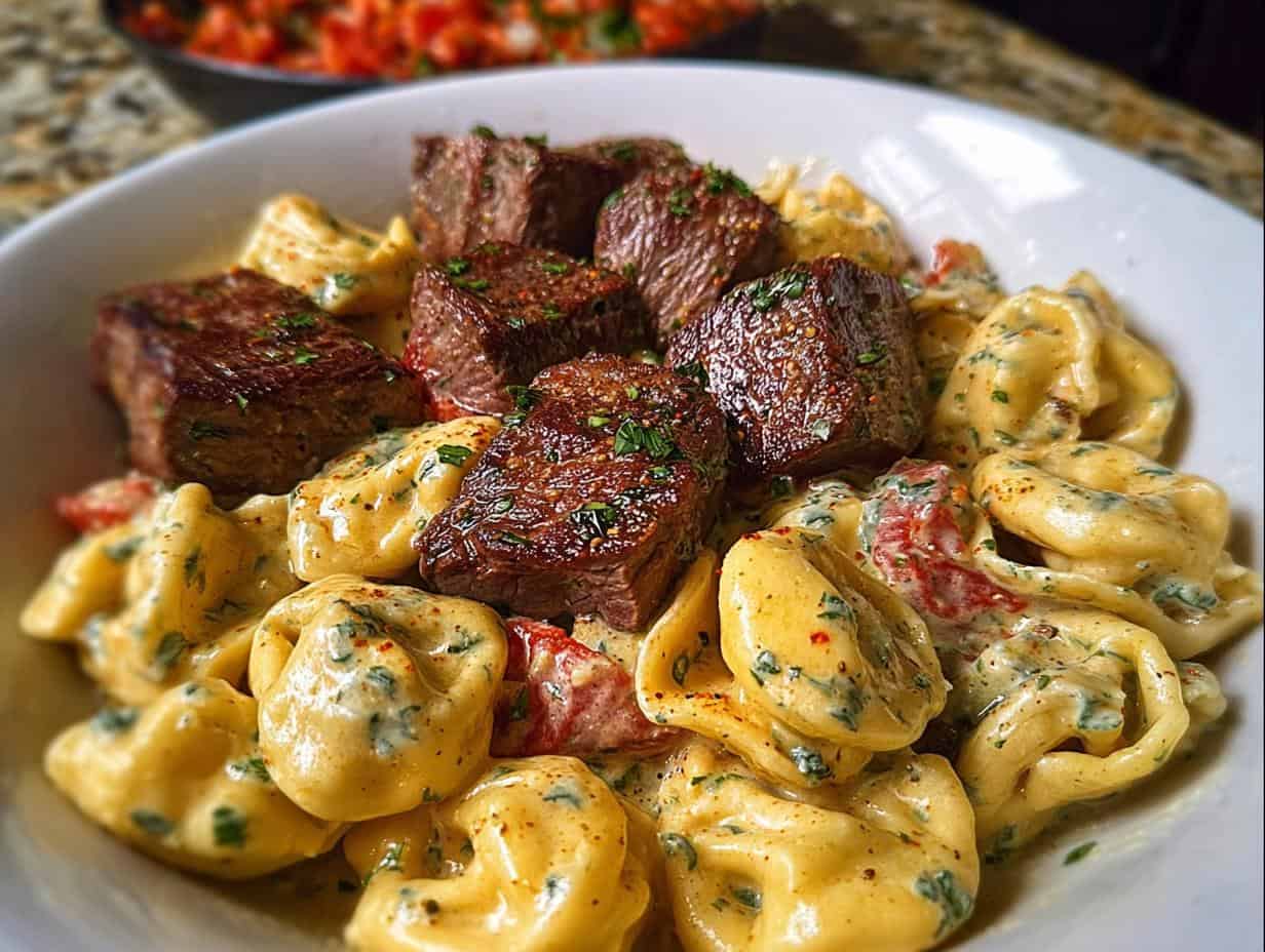 Garlic Steak Cheese Filled Tortellini: Tasty Dinner 5 Garlic Steak Cheese Filled Tortellini: Tasty Dinner - Garlic Steak Cheese Filled - additional detail