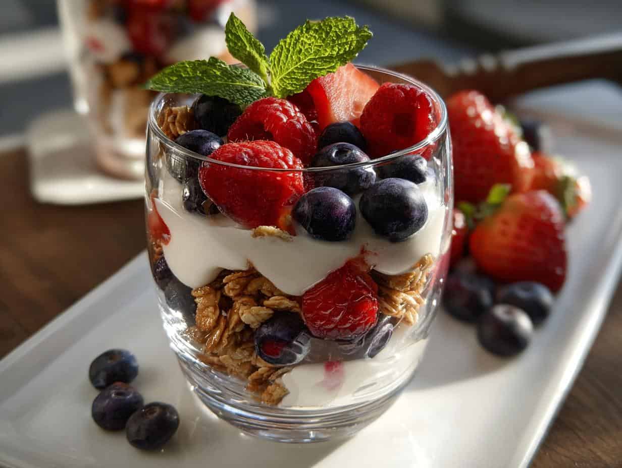 Greek Yogurt Berry Parfaits: 2 Simply Delicious Ways - Greek Yogurt Berry Parfaits - additional detail