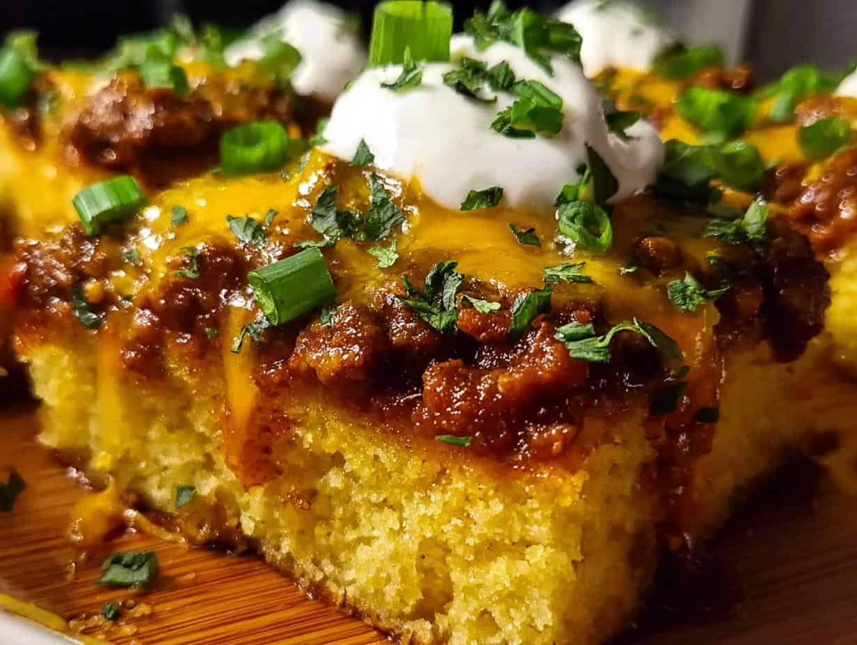 Loaded Chili Cheese Cornbread: Amazing Comfort Food - Loaded Chili Cheese Cornbread - additional detail