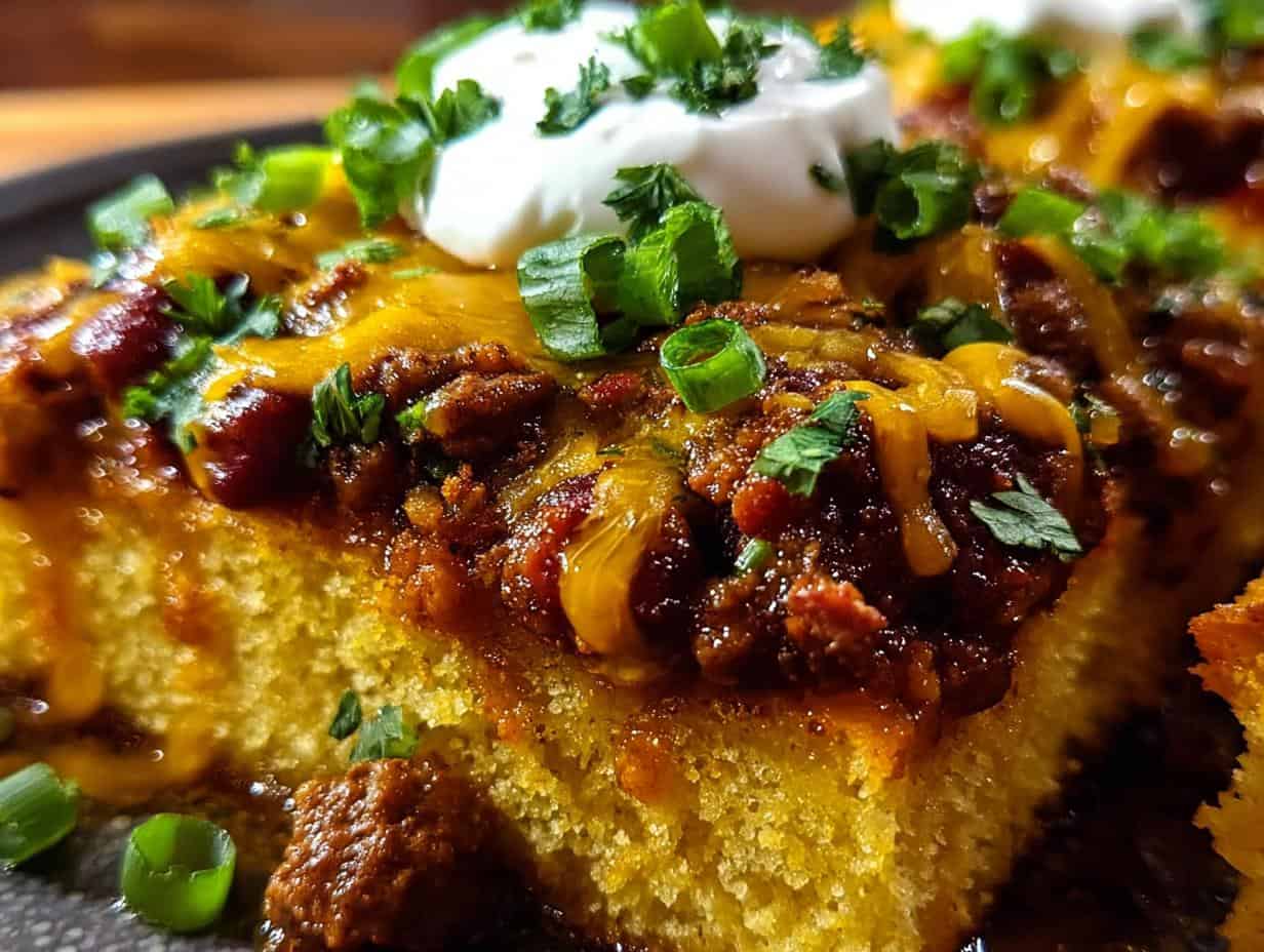 Loaded Chili Cheese Cornbread