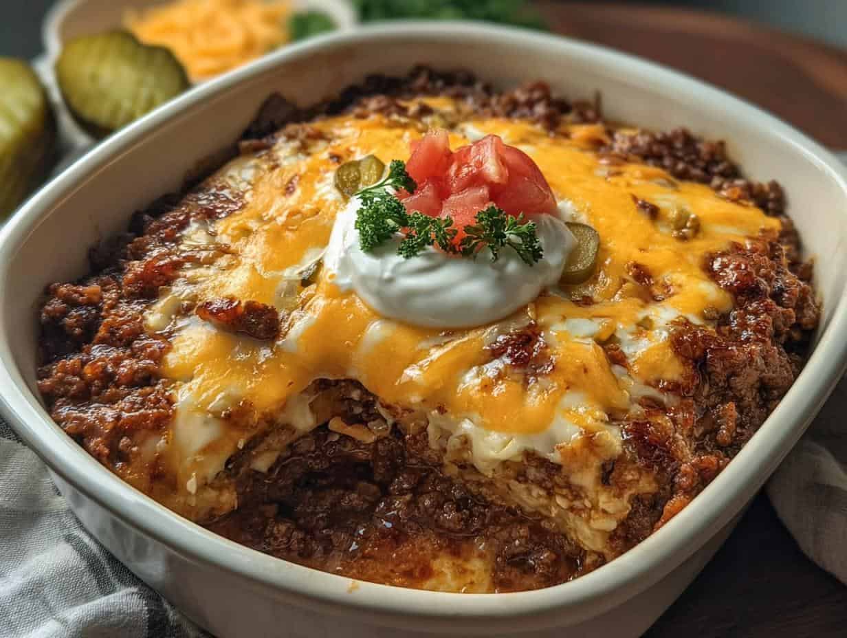 Low Carb Cheeseburger Casserole: 1 Amazing Dish - Low Carb Cheeseburger Casserole - main visual representation