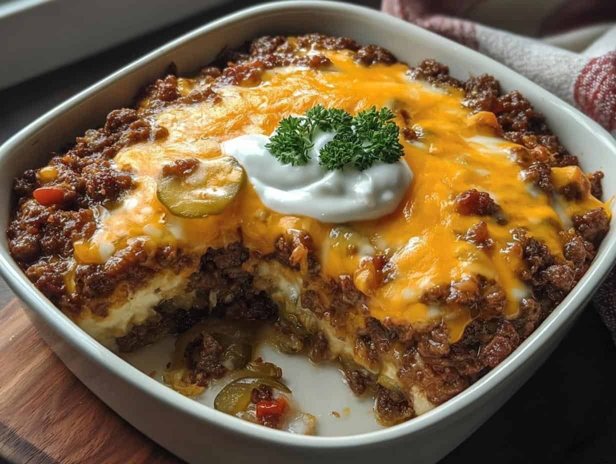 Low Carb Cheeseburger Casserole: 1 Amazing Dish - Low Carb Cheeseburger Casserole - additional detail