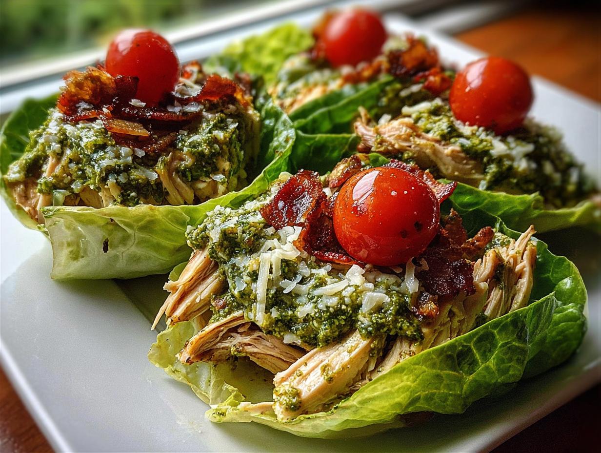 Pesto Chicken Lettuce Wraps: Bursting Flavor 5 Pesto Chicken Lettuce Wraps: Bursting Flavor - Pesto Chicken Lettuce Wraps - additional detail