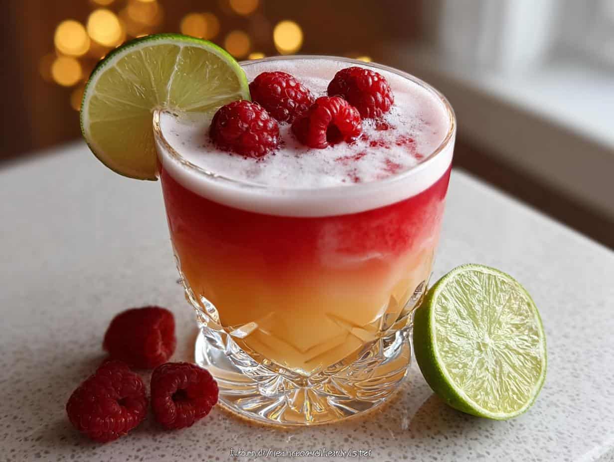 Raspberry Passionfruit Tequila Sour: 1 Delicious Sip 4 Raspberry Passionfruit Tequila Sour ingredients laid out