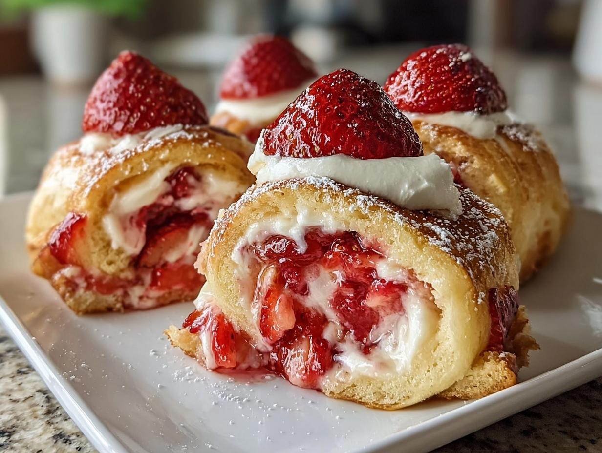 Strawberry Cheesecake Rolls Dessert