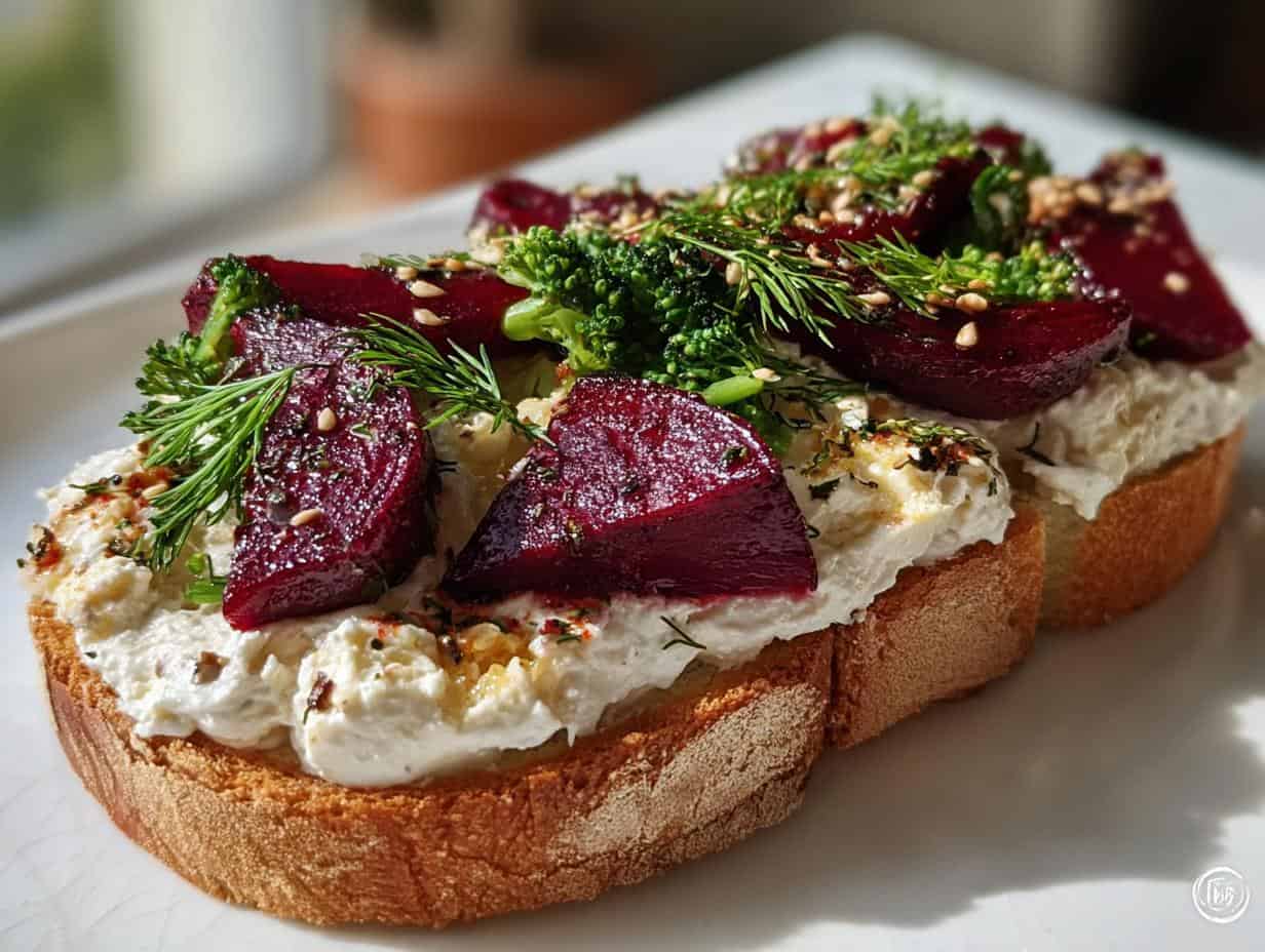 Whipped Feta Beetroot Toast: Amazing 15-Min Dish - Whipped Feta Beetroot Toast - additional detail