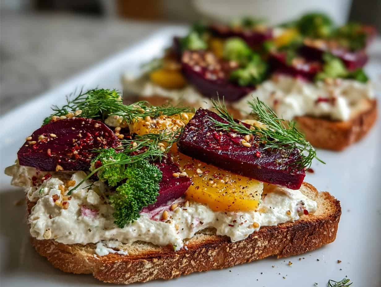 Whipped Feta Beetroot Toast