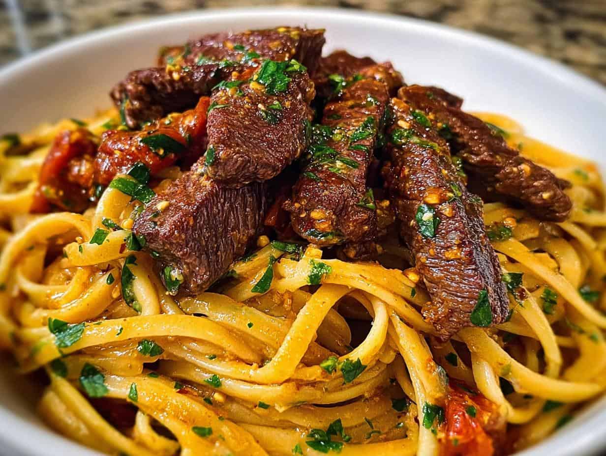 Cajun Garlic Butter Linguine: 1 Glorious Dinner - Cajun Garlic Butter Linguine - additional detail