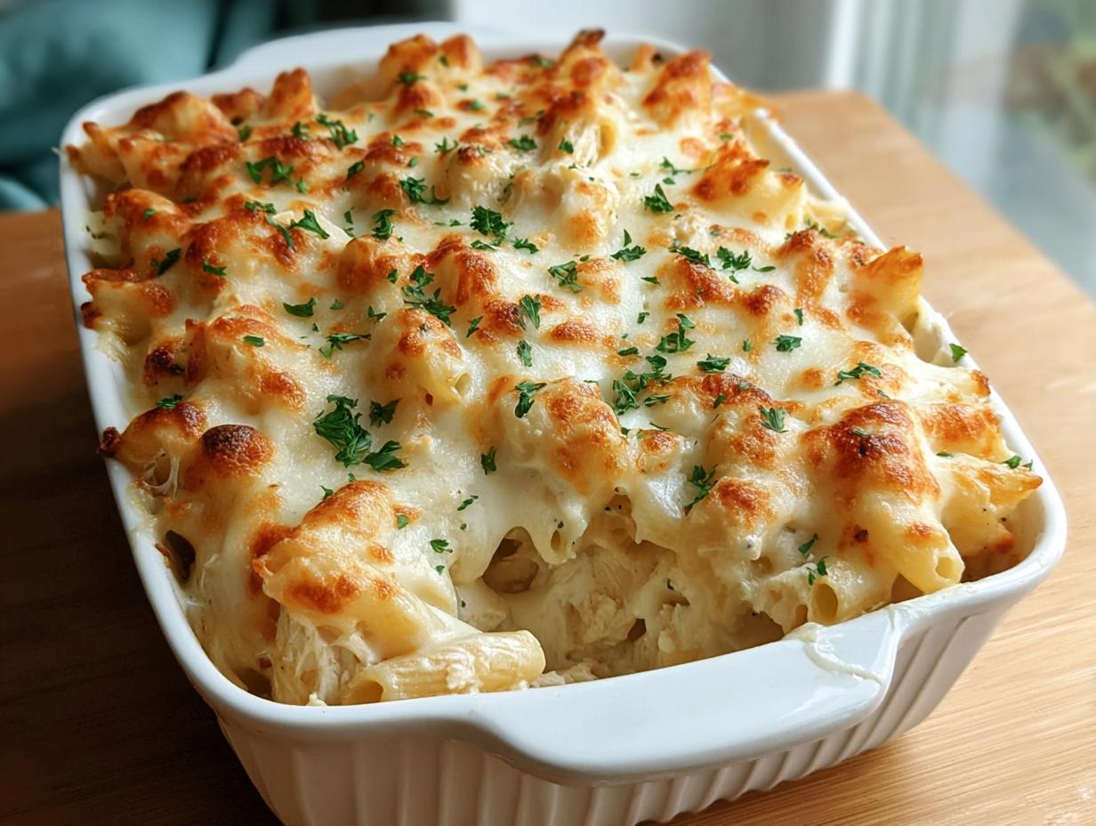 Chicken Alfredo Pasta Bake