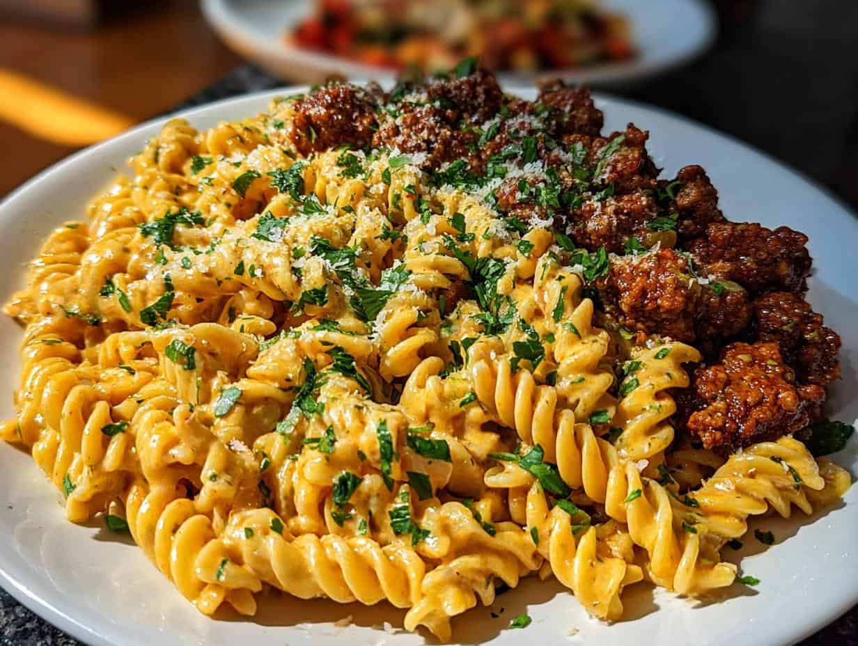 Glorious Creamy Cajun Beef Rotini Dinner 5 Glorious Creamy Cajun Beef Rotini Dinner - Creamy Cajun Beef Rotini - additional detail