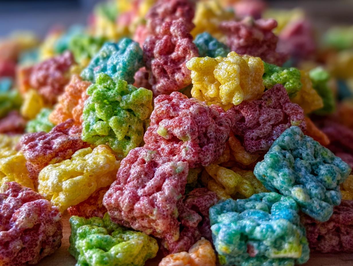 Amazing Fruity Pebbles Treats: 5 Minute Recipe - Fruity Pebbles Treats Desert - additional detail