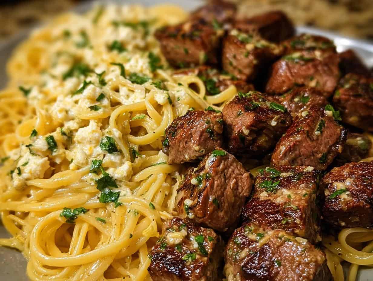 Garlic Butter Steak Cheesy