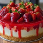 Lavish Decorated Strawberry Cheesecake