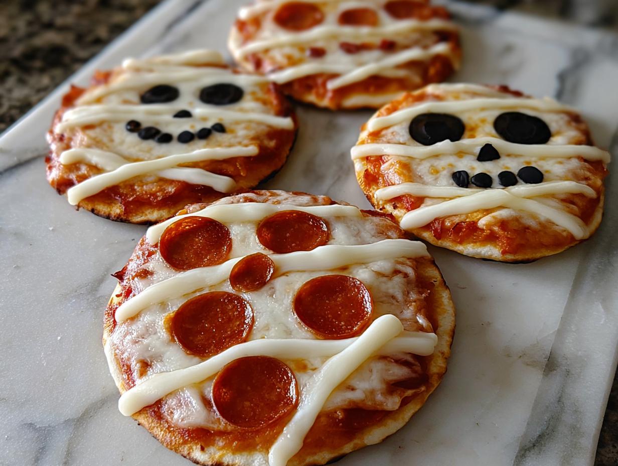 Mini Halloween Pizzas Fun: 10 Spooky & Easy Recipes 4 Mini Halloween Pizzas Fun: 10 Spooky & Easy Recipes - Mini Halloween Pizzas Fun - main visual representation