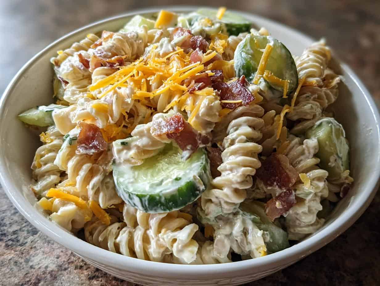 Pickle Pasta Bacon Salad: Amazing 15-Minute Recipe - Pickle Pasta Bacon Salad - additional detail