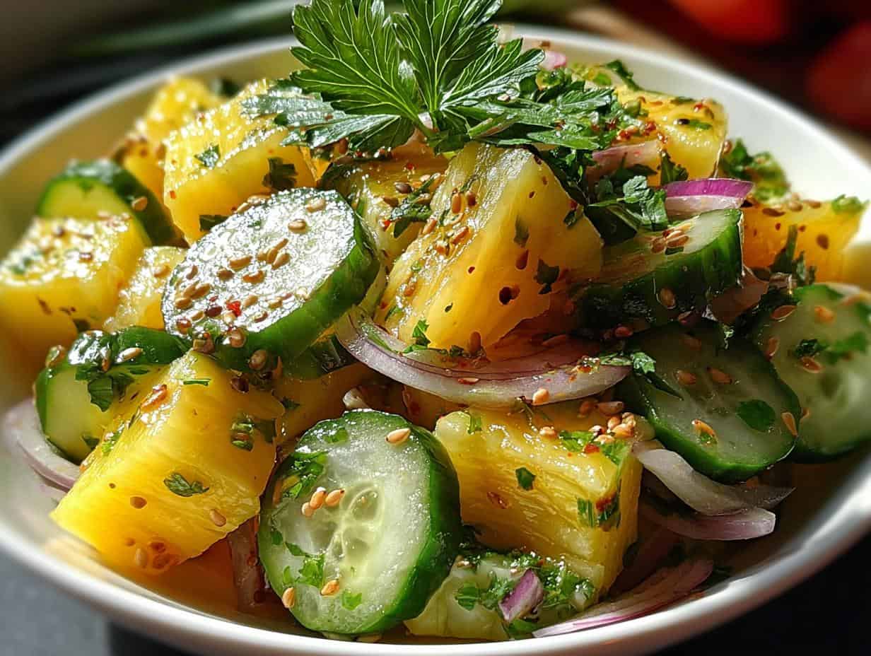Pineapple Cucumber Salad Refreshing