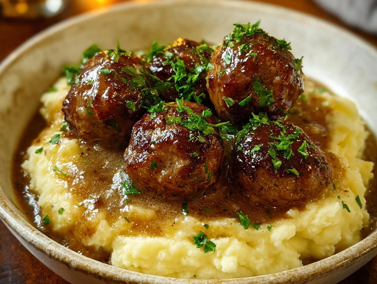 Salisbury Steak Meatballs Garlic
