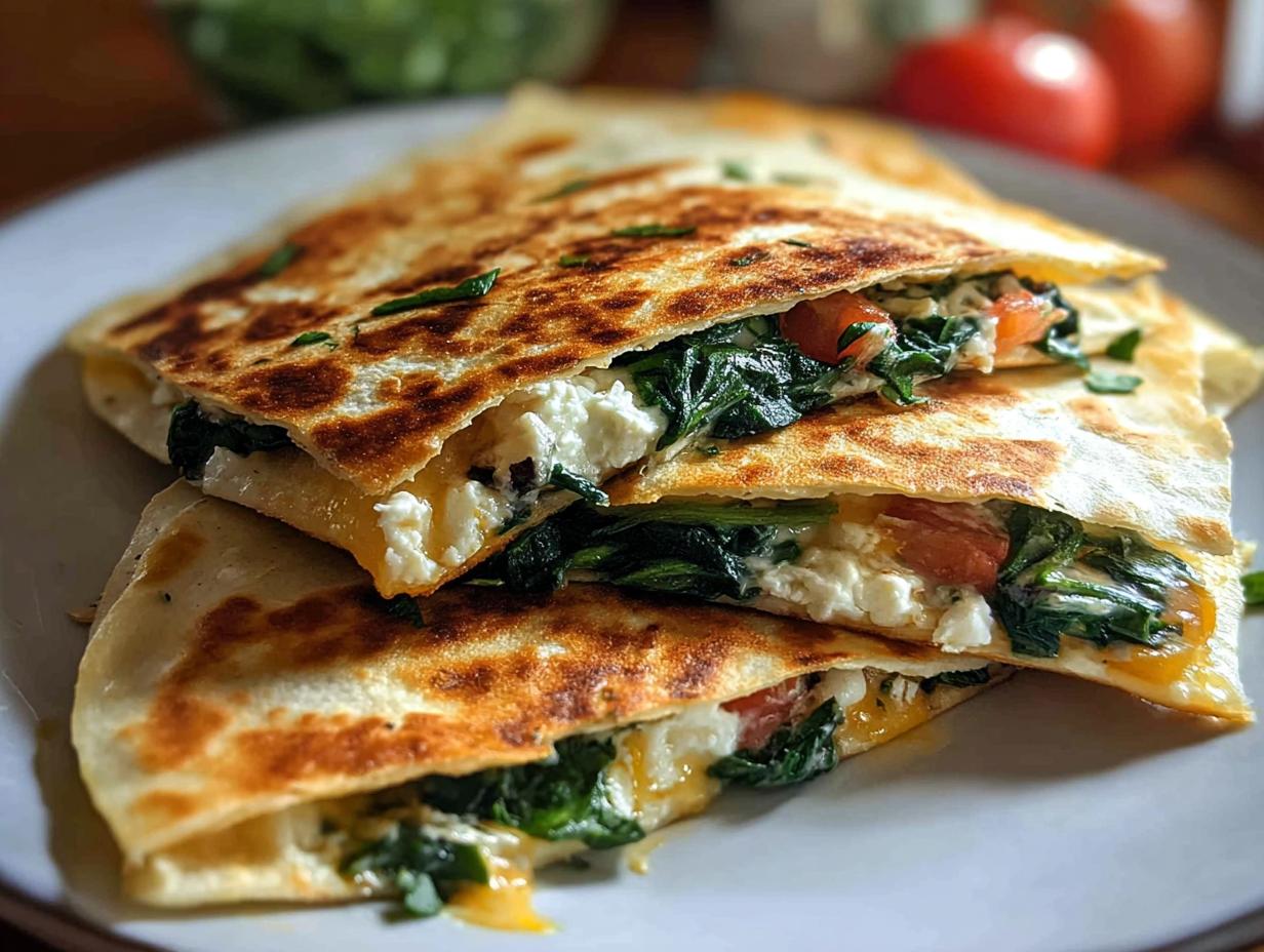 Spinach Feta Quesadillas