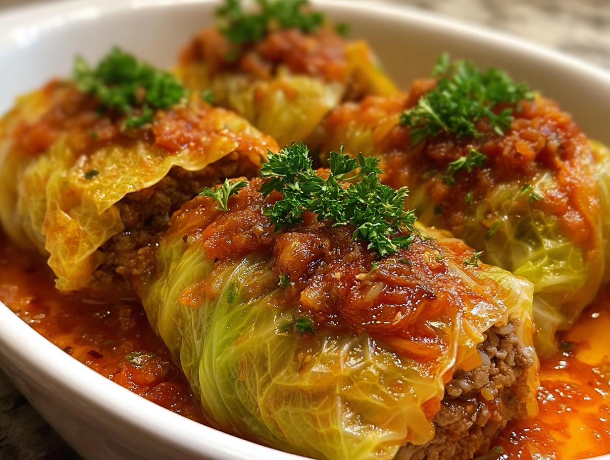 Delicious Stuffed Cabbage: 1 Amazing Recipe 5 Delicious Stuffed Cabbage: 1 Amazing Recipe - Stuffed Cabbages - close-up of baked rolls