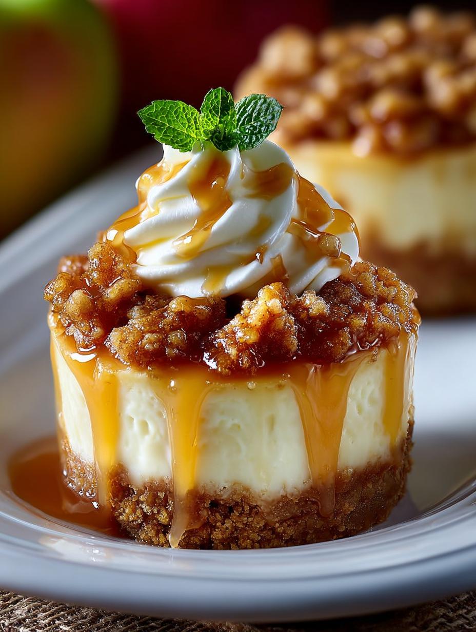 Apple Crisp Mini Cheesecakes: 12 Irresistible Bites 5 Apple Crisp Mini Cheesecakes: 12 Irresistible Bites - Apple Crisp Mini Cheesecakes - additional detail
