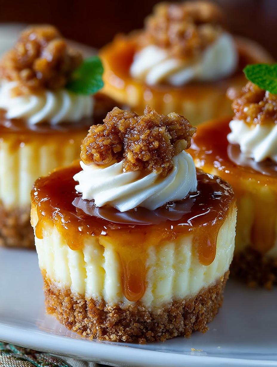 Apple Crisp Mini Cheesecakes