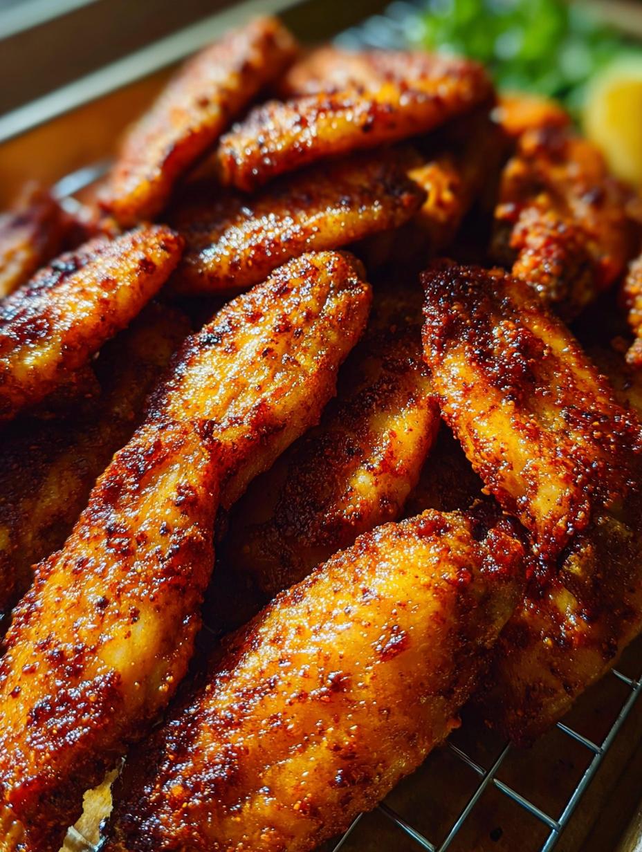 Crispy golden-brown baked chicken wings arranged on a wire rack, ready to be served, showcasing the perfect texture achieved with this recipe.