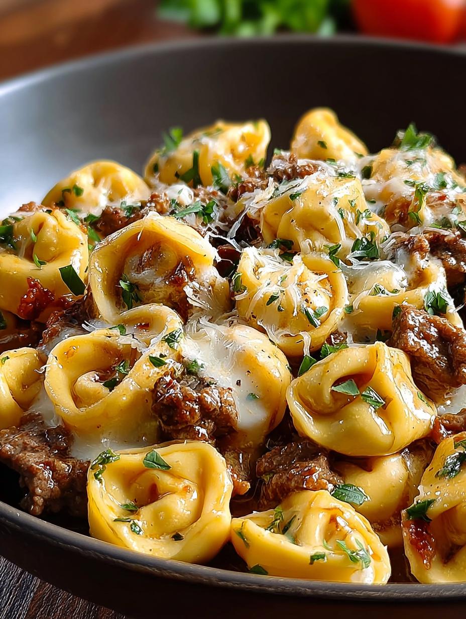 Cheesesteak Tortellini Rich Provolone: A Cheesy Delight - Cheesesteak Tortellini Rich Provolone - main visual representation